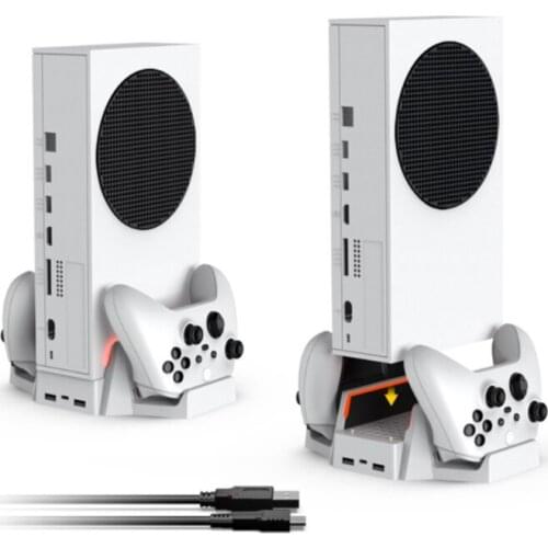 CPDD 2 in 1 Vertical Stand Compatible with X Series S XSS Game Console Stand with USB Hub Ports & Controller Dual Charge