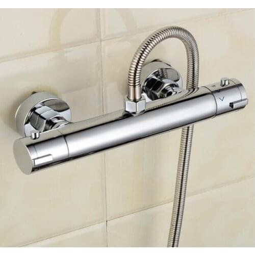 High quality brass wall mounted chrome thermostatic shower faucet