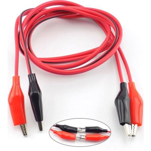 Alligator Clips Electric Test Lead Double-ended Crocodile Clips DIY Jumper Wire Red Black Electrical Roach Cable