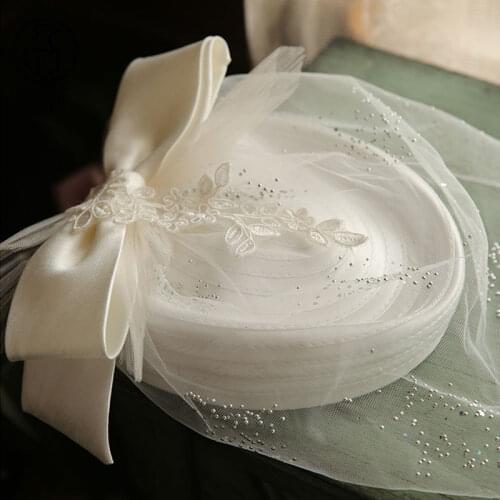 FS Fascinators White Weddings Pillbox Hat For Women Fedora 2021 Vintage Veil Ladies Church Cocktail Party Derby Hats