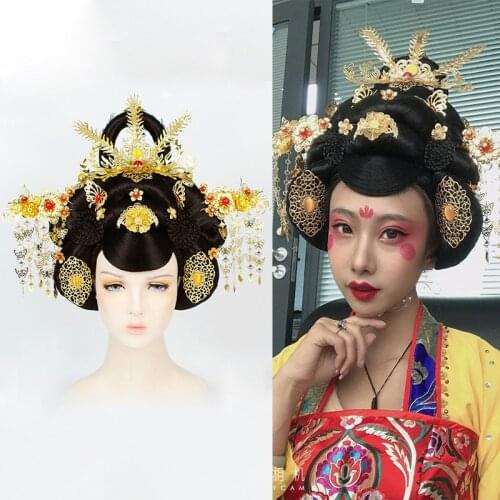 Empress Wu Zetian Hair Cosplay Chinese Empress Hair Tang Dynasty Ladies' Ornaments Ancient Queen Movie Photograpgy Kimono Wear