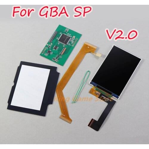 1set IPS High Brightness LCD screen V2.0 for Gameboy GBA SP Highlight IPS LCD Screen plastic screen lens for GBA SP 3.0 inch