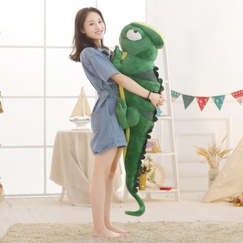 1pc 140cm Cartoon chameleon Plush Toy lizard Soft animal Cushion Stuffed Doll Pillow Home decor Funny Creative Gift for children