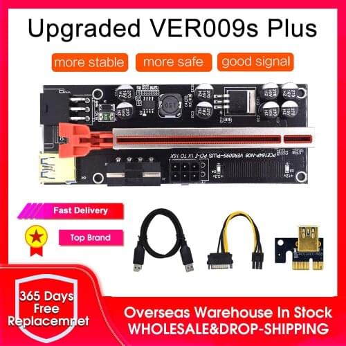 PCIE Riser 009s Plus PCI Express Extension Card PCI Express X16 VER009s PLUS Riser Card For Mining