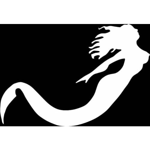 13.2*9CM Silhouttte Mystery Mermaid Decal Black/Silver Popular Style Car Sticker Vinyl C20-1129