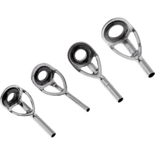 29pcs Durable Fishing Rod Guides Tip Ceramic Eye Ring Stainless Steel Frame