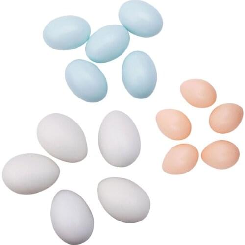 5pcs Plastic Fake Dummy Egg Hen Poultry Chicken Layer Coop Hatching Simulation-F1FB