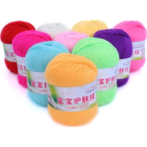 50grams/Set Milk Cotton Crochet Yarn Anti-Pilling Fine Quality Hand Knitting Thread For Cardigan Scarf Hat Sweater Doll