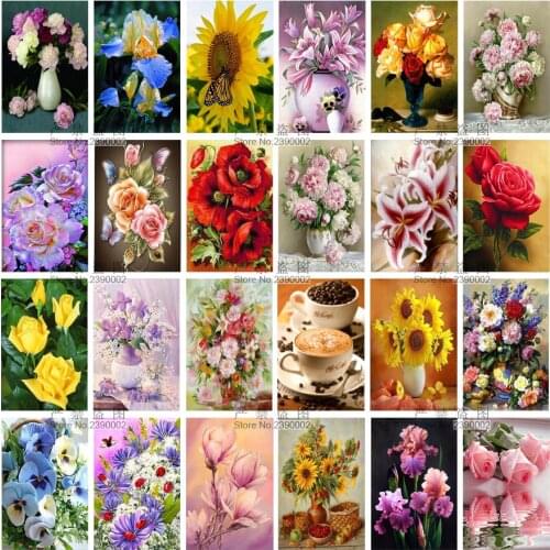 5D Diamonds Embroidery Vase And Flowers Full DIY Diamond Painting Cross Stitch Kits Diamond Mosaic Needlework Home Decor