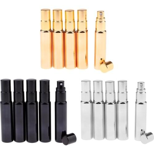 5x10mL Portable Travel Glass Bottle Fine Mist Atomizer for Perfume Cologne Refillable Container Perfume Bottle