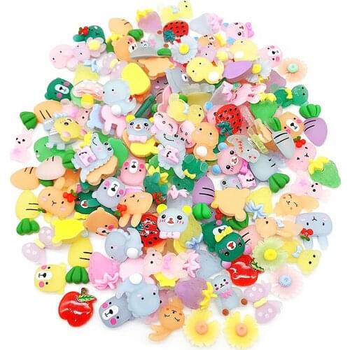 6pcs Flat Back Glue Set Cartoon Animals Fruits Charms Shoes Decorate Jewelry Decoration Croc Jewelry Findings