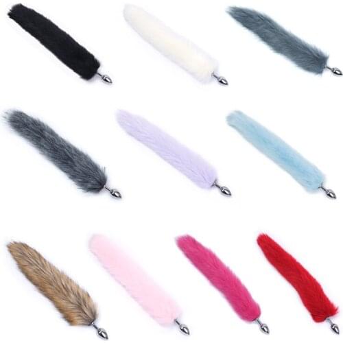 Faux Fox Tail Anal Plug Cosplay Butt Plug Anal Sex Goods For Adult Stainless Smooth Steel Butt Plug Sex Toys for Couples Product