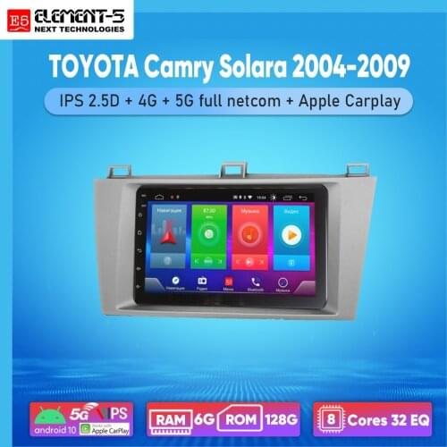 ELEMENT-5 7" 2G+32G Android 8,9,10 4G WIFI RDS DSP Car Radio For TOYOTA Camry Solara 2004-2009, Navigation GPS HIFI