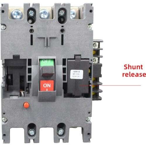 Free shipping MCCB Molded case circuit breaker with convenient module box already installed shunt release or Auxiliary contact