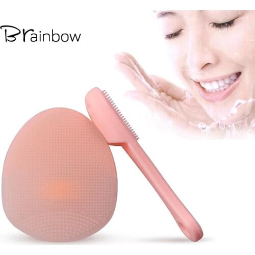 Brainbow 2pcs/pack Face Skin Care Tools Facial Pore Deep Cleaner Soft Beauty Puff Face Wash Clean Brush Nose Blackhead Removal