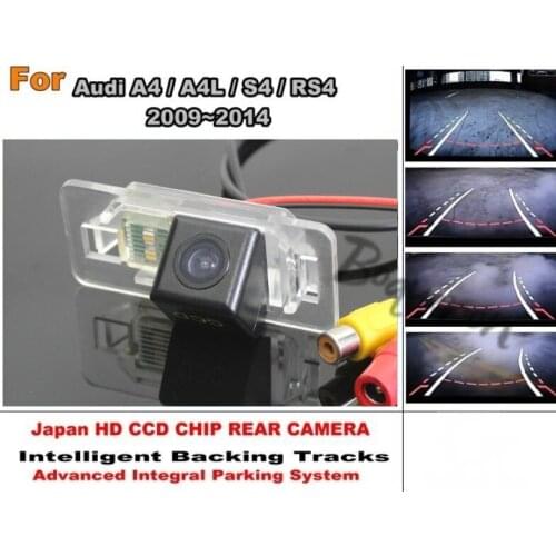 For Audi A4 A4L S4 RS4 2009~2014 Intelligent Dynamic Tracks Rear View Reverse Backup Trajectory Camera Night Vision