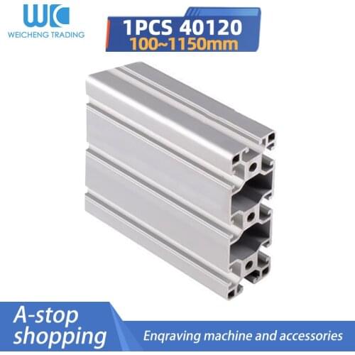 1PC 40120 Aluminum Profile Extrusion 100-1150mm Length European Standard Anodized Linear Rail for DIY CNC 3D Printer Workbench