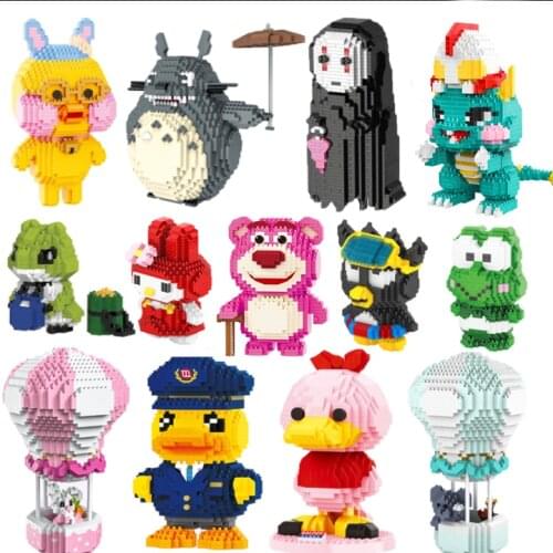 Super Bros Yoshi Duck Toys Cartoon Diamond Mini Micro Blocks Building Bricks Game Kids Bowser