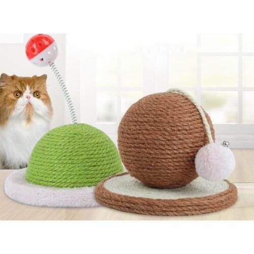 Cat Scratching Post with Sisal Rope Interactive Kitten Play Exercise Ball Toys 667A