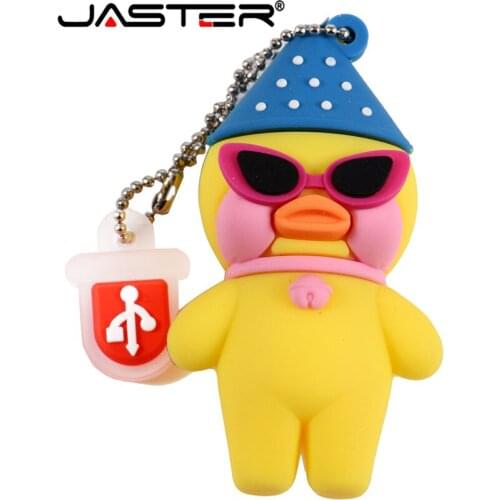 JASTER Cartoon Yellow Hyaluronic Acid Duck USB Flash Drive Cafe Mimi 64GB 16GB 32GB 4GB USB2.0 Pendrive Memory Stick gift U disk