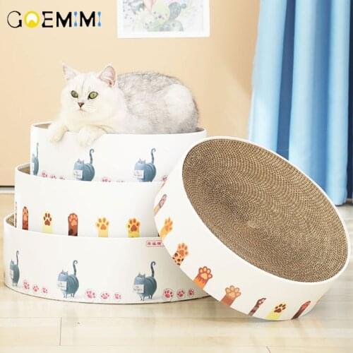Cat Round Scratch Board Durable Cat Bed Toys Corrugated Paper Pad Scratching Cardboard for Kittens Medium Cats