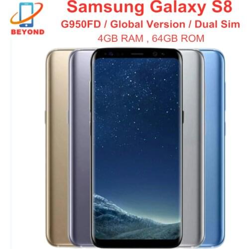 Samsung Galaxy S8 Duos G950FD Dual Sim 4GB RAM 64GB ROM Global Version Cellphone NFC 6.2" Octa Core Exynos 4G LTE Mobile Phone
