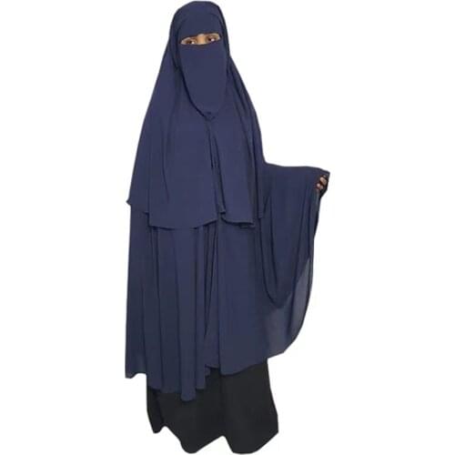 Muslim fashion shawl dress Islamic womens veil turban pleated loose dress