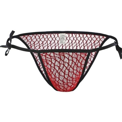 Men Sexy Underwear Mesh Sheer Low Rise Briefs Sexy Transparent Porno Lingerie Male Seamless Breathable Underpants Panties