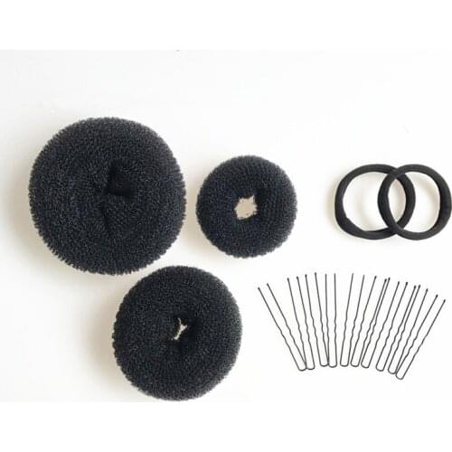 Meatball Head Dish Hair Set Donut U-shaped Clip Elastic Hair Band Hair Accessory Set