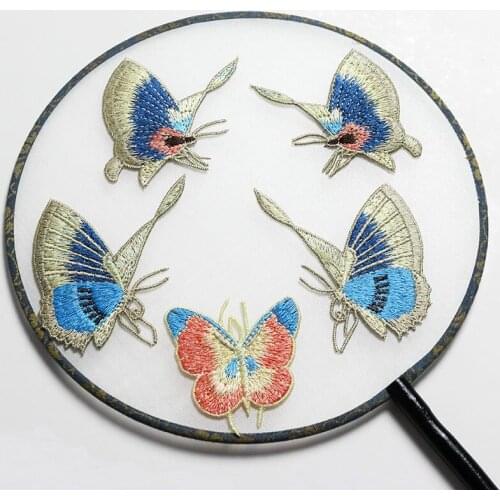 Flying Butterfly Patches for Clothes Embroidery Applique Badges Chinese Style DIY Embroider Sewing Patch Apparel Accessories