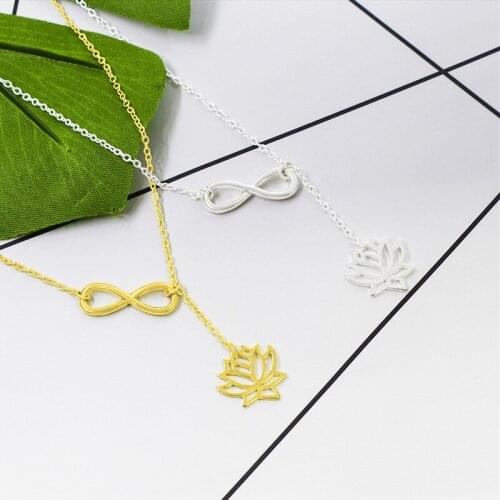 Europe And The United States Of Eight Lotus Necklace Female Fashion Joker Adorn Article