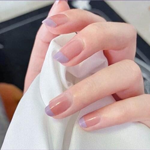 Manicure Patch French Manicure Patch Bright Surface Manicure Patch Halo Dye False Manicure Patch Wearable Manicure