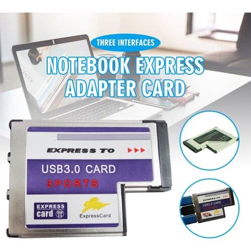 POHIKS 1pc High Quality 54mm Laptop Express Card 3 Ports USB 3.0 5Gbps Notebook Adapter Cards For PC Laptops