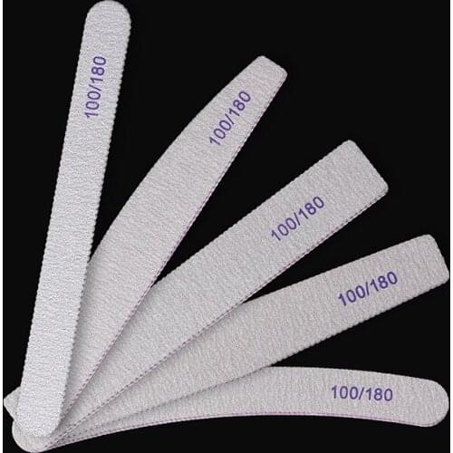 Half Moon Professional Nail File 100/180 Sandpaper Nails Sanding Grinding Polishing Nail Art Manicure Care Tools Nail equipment