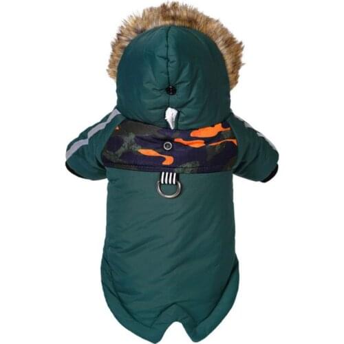 Pet Down Jacket Hoodie Winter Dog Clothes Coat Warm Clothing For Small Large Dogs Plush Warm Dog Waterproof Hooded Jacket