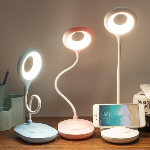 Folding USB LED Desk Lamp Phone Holder Touch Light Eye Protection Reading Light for Students Night Light Bedroom Lamp White/Warm