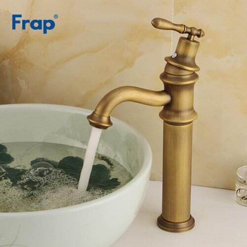 Frap Basin Faucets Hot and Cold Tap Antique Brass Mixer Solid Copper Deck Mounted Sink Faucet Bathroom torneiras banheiro Y10068