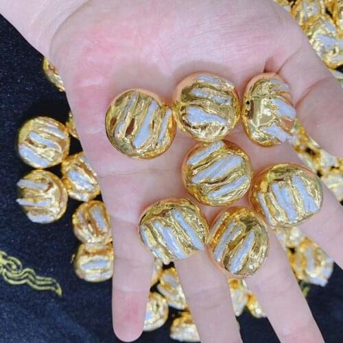 Jewelry Accessories Beads Pearl Round Beads Connector For DIY Making Plated Process Straight hole Wholesale Beads 10pcs