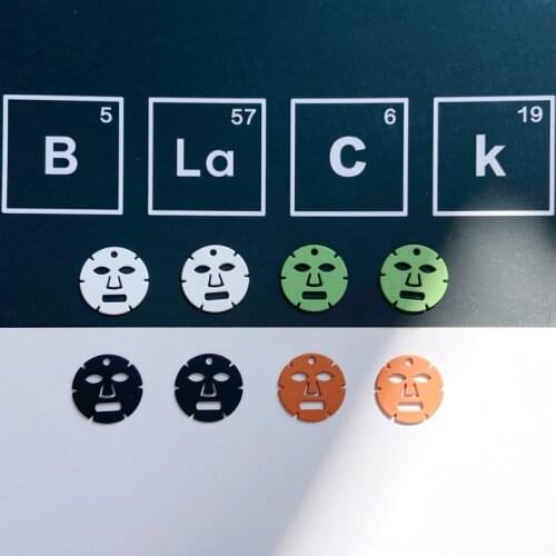 Alloy Paint Fun Cute Simulation Mask Modeling Pendant DIY Earrings Necklace Key Ring Pendant Material 10pcs