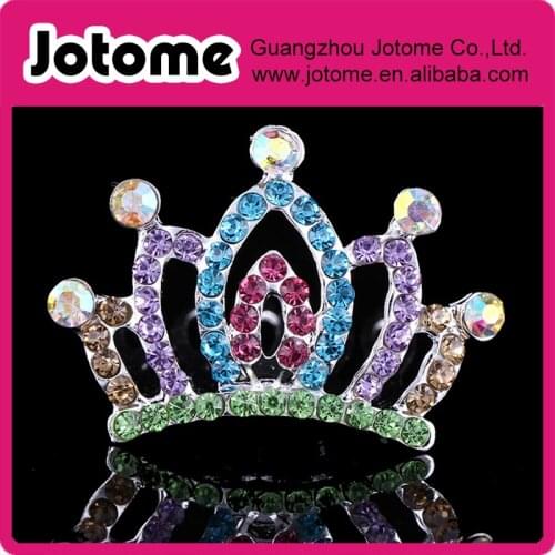 Wedding Bridal Rhinestone Silver Tone Mini Tiara Crown Hair Comb Accessory