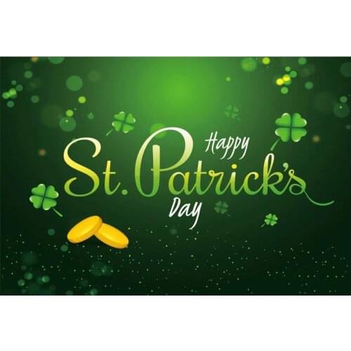 St. Patricks Day Green Backdrop Clover Photography Background Holiday Celebration Party Decoration Photo Booth Studio Prop