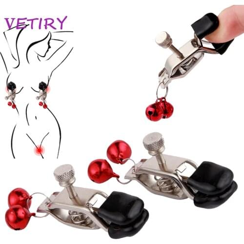 VETIRY 1 Pair Nipple Clamps Papilla Breast Clips Nipple Stimulator Stainless Steel Sex Toys for Couple Erotic Toys Adult Games