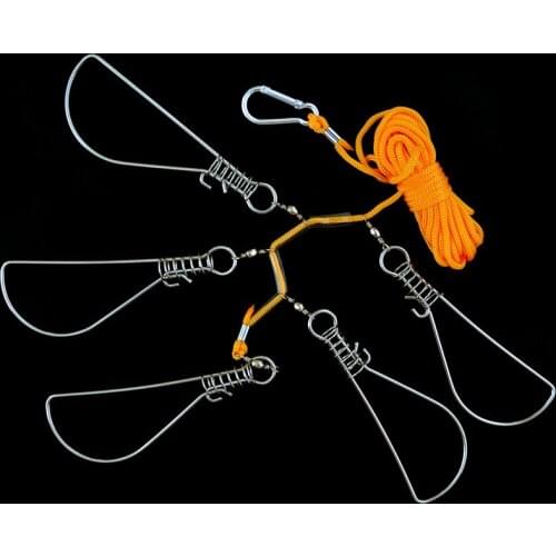 Stainless Steel Live Fish Lock 1 Set Nylon Line Big Fish Use Clasp Snap Fish Buckle Fishing Tools