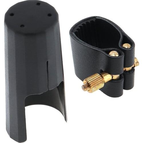 SLADE High Quality Professional Black Color 77mm PU Leather Bb Clarinet Mouthpiece Ligature and Cap Fastener Accessories