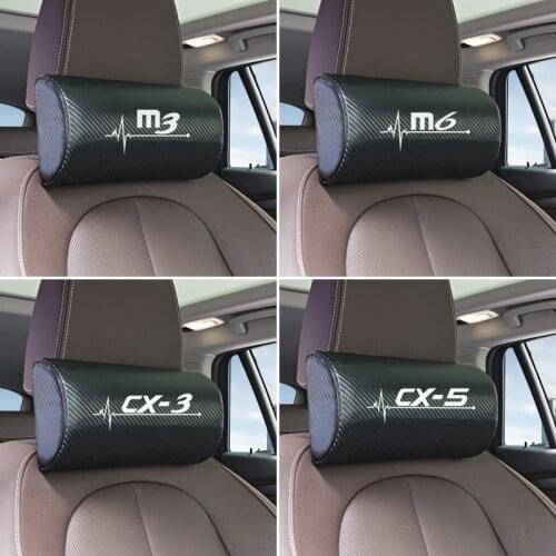 1pcs car neck pillows both side pu leather single headrest for Mazda 3 mazda 6 CX 5 CX-5 CX3 Axela Atenza accessories