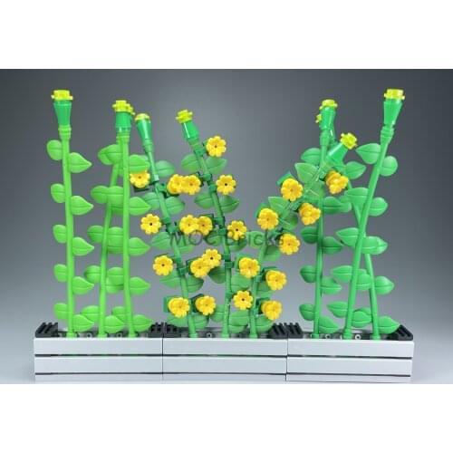 2 Sets/lot MOC Bricks spring flower vine wall street Building Blocks figure Assembled Toy kids gifts
