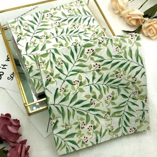 20pcs/Lot 33*33cm Creative Leaf Color Printing Paper Napkin for DIY Birthday Wedding Valentines Day Festive Party Decoration