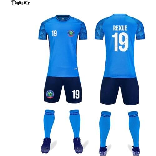 2020 2021 New personalized Boys Soccer Jerseys Uniforms Youth Child Set Men DIY Sports Custom Print Shirt Training Shorts Sleeve