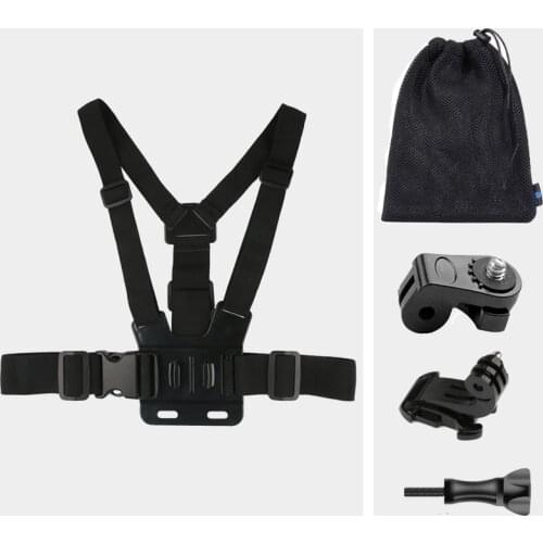 5 in 1 Chest strap mount belt adapter Screw Storage bag Set For Dji osmo action Gopro Xiaomi Yi SJCAM Sports camera Accessories
