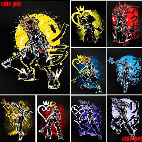 5D Diamond full Round square Drill Game cartoon character Diamond Painting Mosaic warrior DIY Cross Stitch Diamonds Embroidery